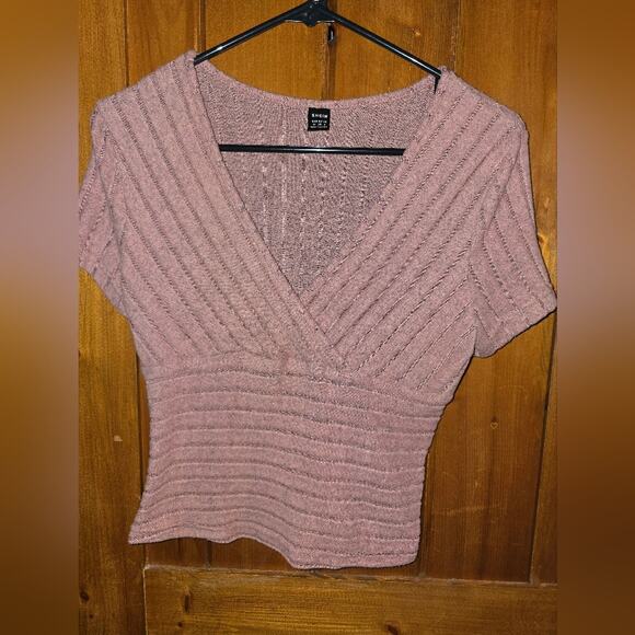Ribbed Knit Top in Pink - Picture 1 of 5